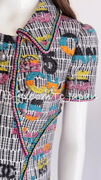 CHANEL 15S Multicolor Keira Knightley CC Logo Tweed Dress 38 シャネル マルチカラー キーラナイトレイ着 ツイード ワンピース 即発