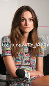 CHANEL 15S Multicolor Keira Knightley CC Logo Tweed Dress 38 シャネル マルチカラー キーラナイトレイ着 ツイード ワンピース 即発