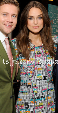 CHANEL 15S Multicolor Keira Knightley CC Logo Tweed Dress 38 シャネル マルチカラー キーラナイトレイ着 ツイード ワンピース 即発