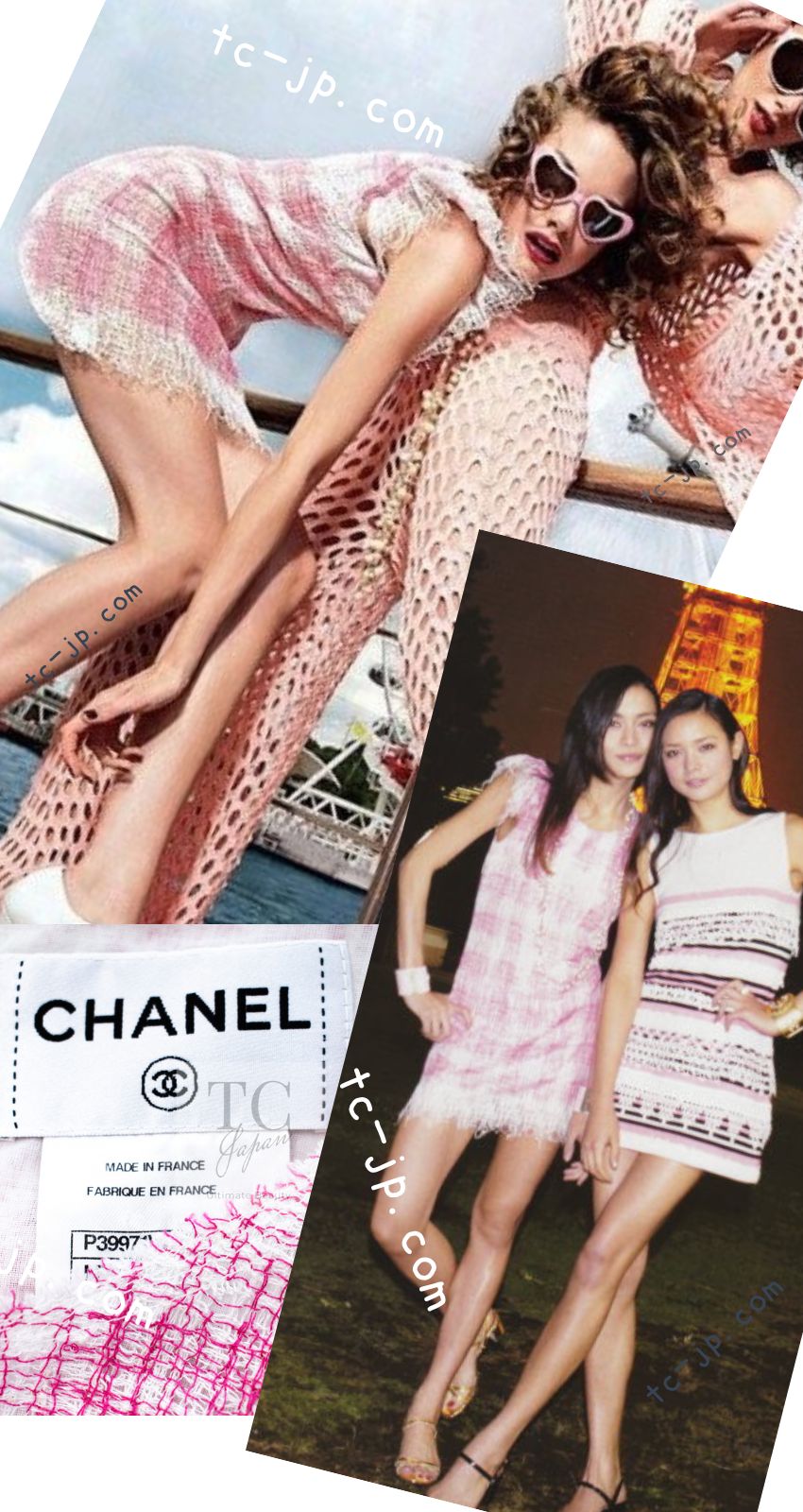 シャネル ワンピース CHANEL バービー ピンク ホワイト コットン シャネル ワンピース CHANEL バービー ピンク ホワイト コットン