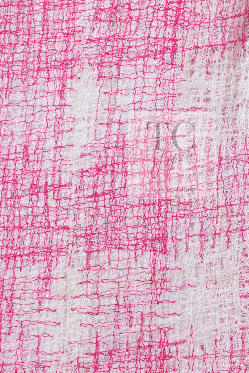 CHANEL 11C Barbie Pink White Cotton Summer Dress 38 シャネル バービー ピンク ホワイト コットン サマー ワンピース 即発