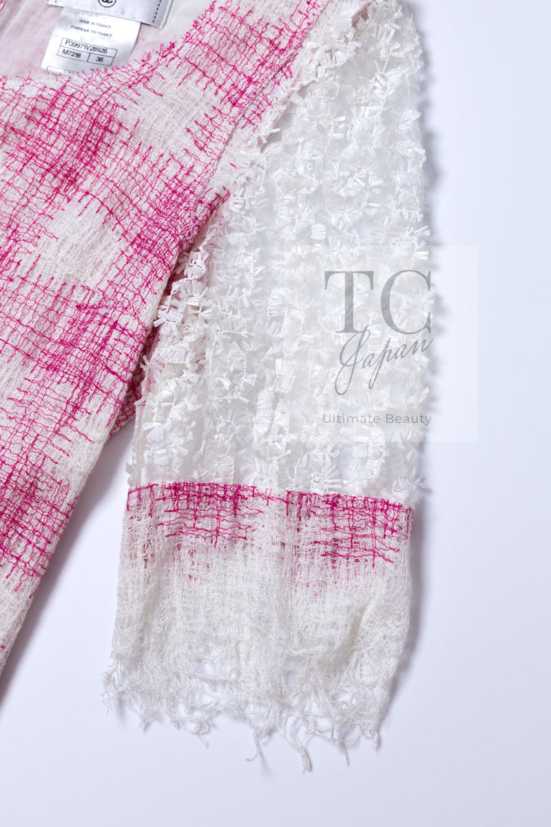 CHANEL 11C Barbie Pink White Cotton Summer Dress 38 シャネル バービー ピンク ホワイト コットン サマー ワンピース 即発