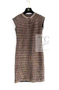 CHANEL 11PF Black Gold Metallic Cashmere Wool Knit Dress 36 シャネル ブラック ゴールド メタリック カシミア ウール ニット ワンピース 即発