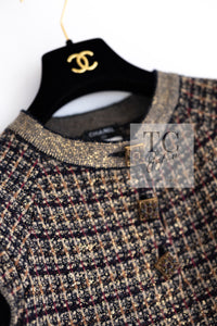 CHANEL 11PF Black Gold Metallic Cashmere Wool Knit Dress 36 シャネル ブラック ゴールド メタリック カシミア ウール ニット ワンピース 即発
