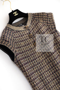 CHANEL 11PF Black Gold Metallic Cashmere Wool Knit Dress 36 シャネル ブラック ゴールド メタリック カシミア ウール ニット ワンピース 即発