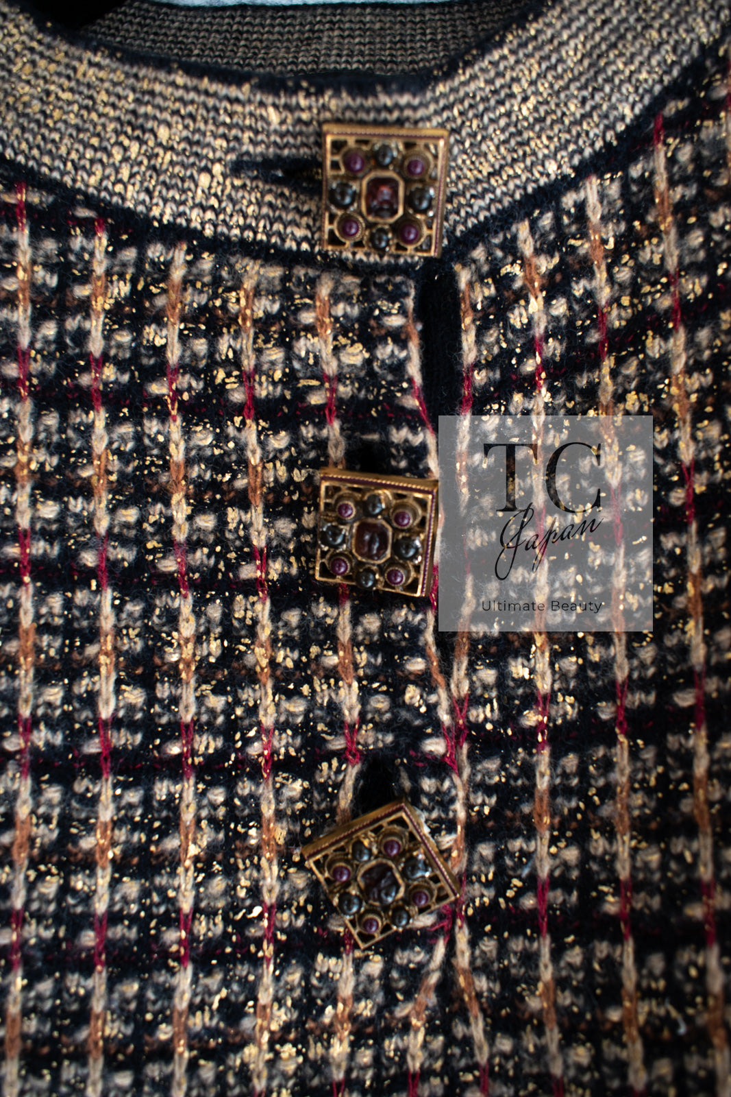 CHANEL 11PF Black Gold Metallic Cashmere Wool Knit Dress 36 シャネル ブラック ゴールド メタリック カシミア ウール ニット ワンピース 即発