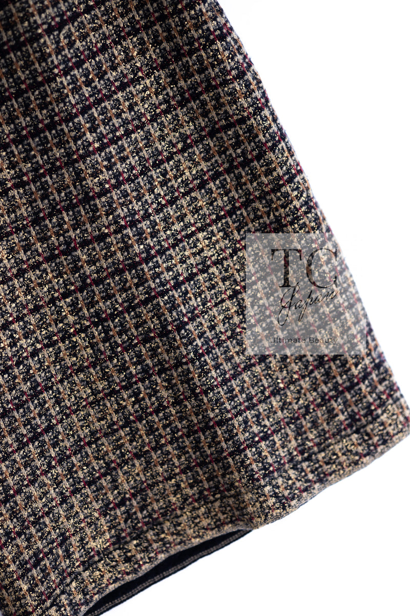 CHANEL 11PF Black Gold Metallic Cashmere Wool Knit Dress 36 シャネル ブラック ゴールド メタリック カシミア ウール ニット ワンピース 即発