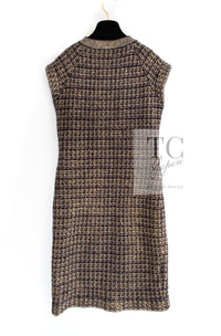 CHANEL 11PF Black Gold Metallic Cashmere Wool Knit Dress 36 シャネル ブラック ゴールド メタリック カシミア ウール ニット ワンピース 即発