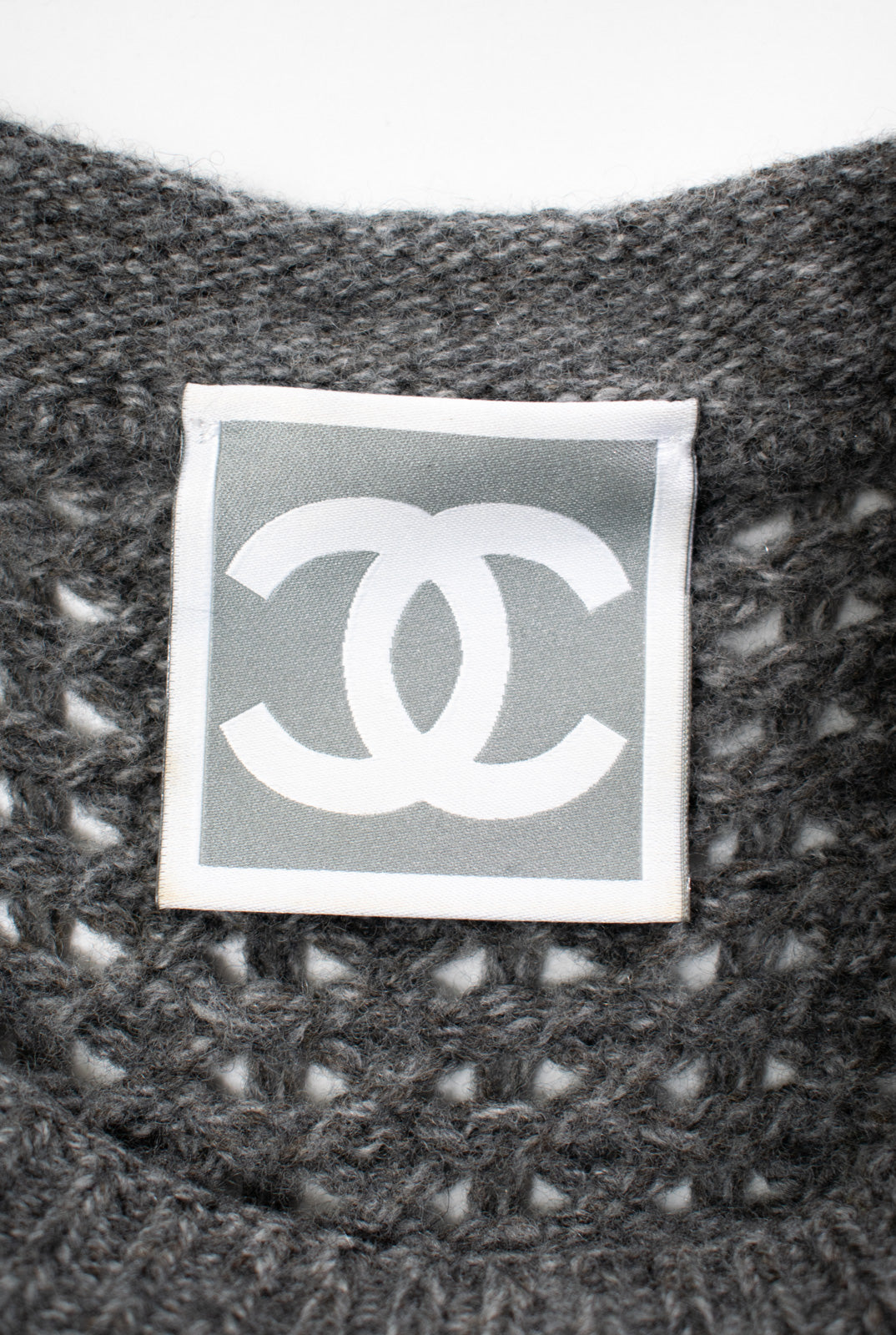 シャネル ワンピース CHANEL 09A グレー ウール カシミヤ CC ロゴ