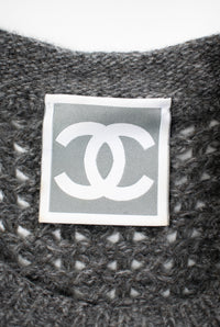 CHANEL 09A Gray Wool Cashmere CC Logo Knit Dress 34 シャネル グレー ウール カシミア CC ロゴ ココマーク ニット ワンピース 即発