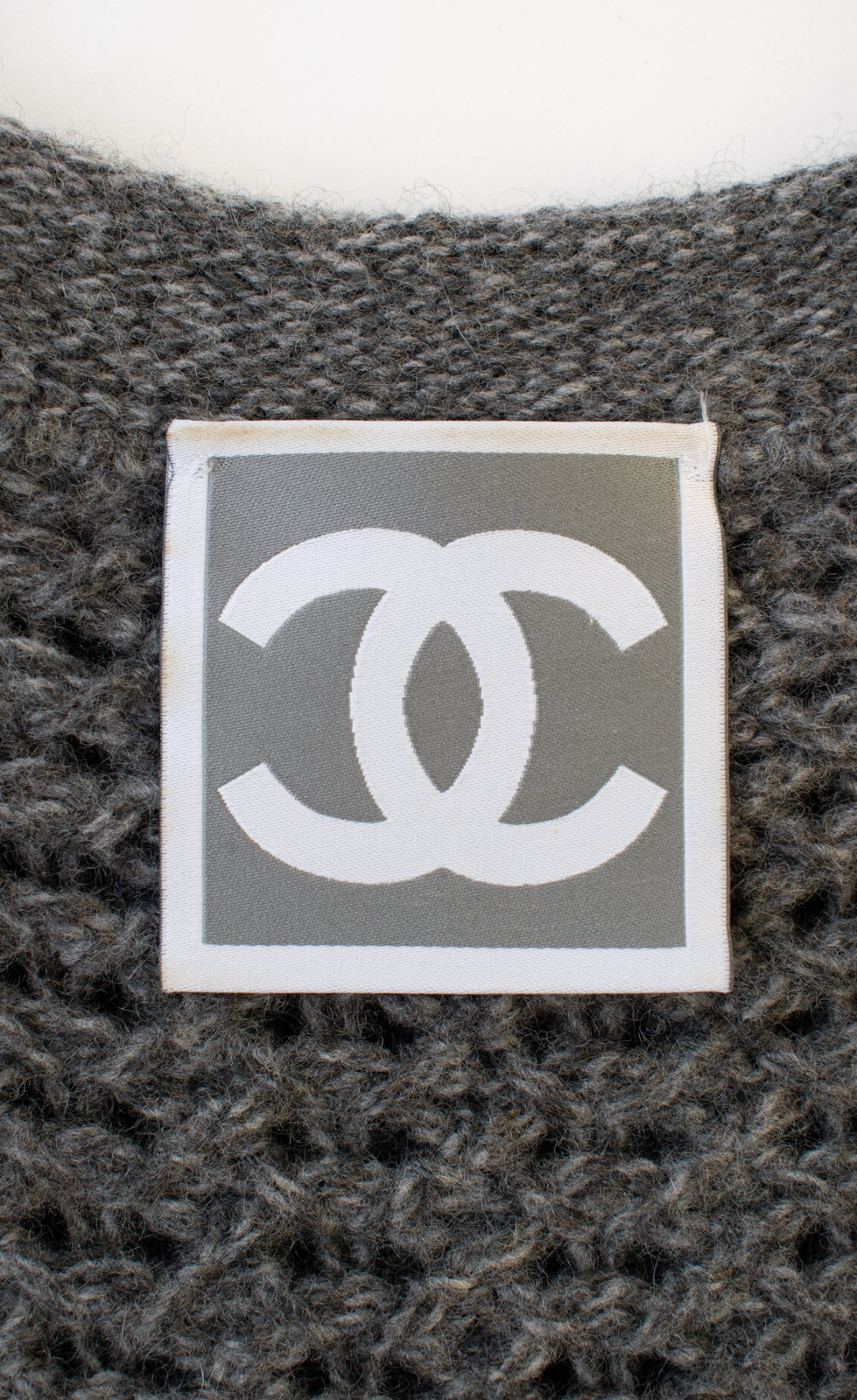 CHANEL 09A Gray Wool Cashmere CC Logo Knit Dress 34 42 シャネル グレー ウール カシミア CC ロゴ ココマーク ニット ワンピース