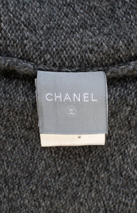 CHANEL 09A Gray Wool Cashmere CC Logo Knit Dress 34 42 シャネル グレー ウール カシミア CC ロゴ ココマーク ニット ワンピース