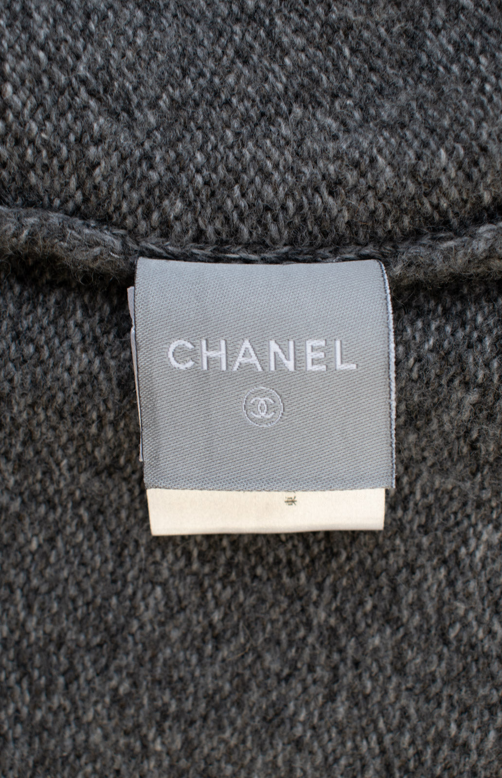 CHANEL 09A Gray Wool Cashmere CC Logo Knit Dress 34 42 シャネル グレー ウール カシミア CC ロゴ ココマーク ニット ワンピース