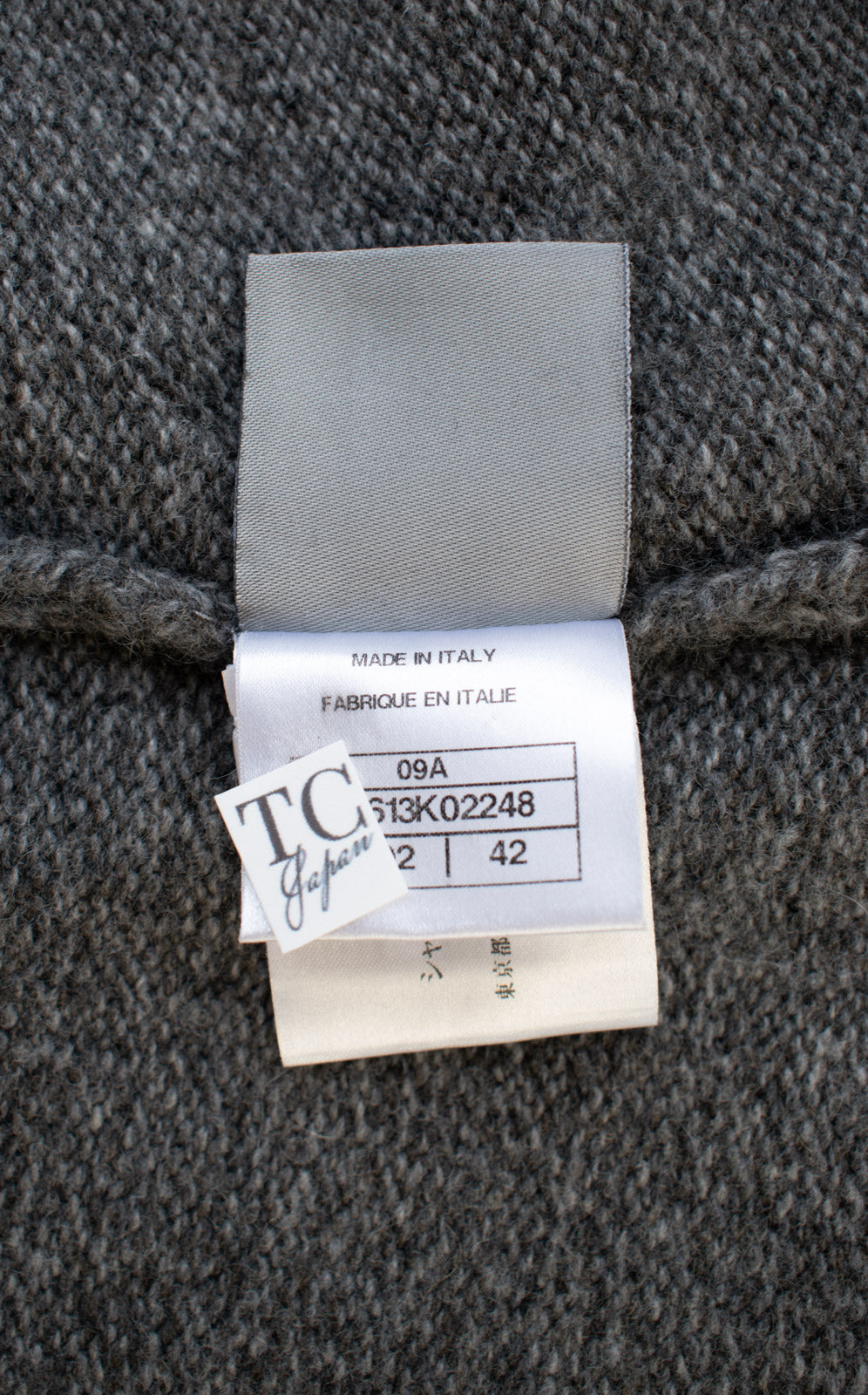 CHANEL 09A Gray Wool Cashmere CC Logo Knit Dress 34 42 シャネル グレー ウール カシミア CC ロゴ ココマーク ニット ワンピース