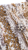 CHANEL 15C Camel Creme Pink Striped Knit Dress 42 シャネル キャメル クリーム ピンク ストライプ グリポワ ボタン ニット ワンピース 即発