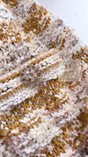 CHANEL 15C Camel Creme Pink Striped Knit Dress 42 シャネル キャメル クリーム ピンク ストライプ グリポワ ボタン ニット ワンピース 即発