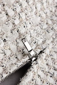 CHANEL 14S Creme Beige Sleeveless Cotton Tweed Dress 38 シャネル クリーム ベージュ ノースリーブ コットン ツイード ワンピース 即発