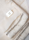 CHANEL 12S Creme Ivory Cotton Seashell Mosaic Decoration Jacket 40 42 シャネル クリーム アイボリー コットン 貝殻モザイク 装飾 ジャケット 即発