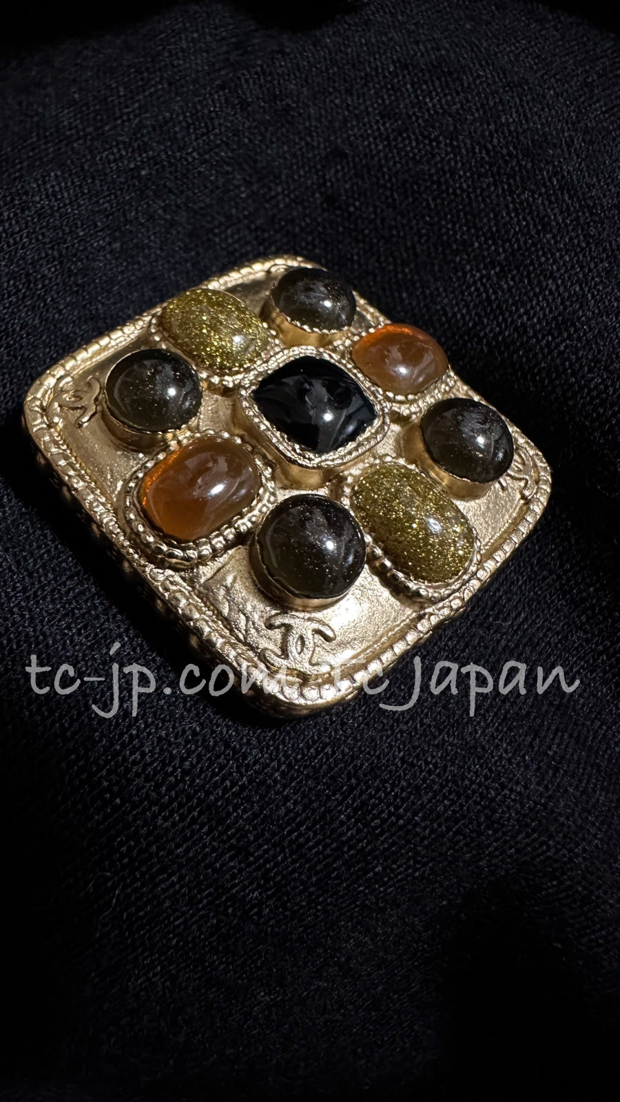 CHANEL 11PF Black Wool Gripox Jewel Buttons Dress 34 シャネル ブラック グリポワ宝石装飾 ウール ワンピース 即発