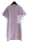 CHANEL 17S Pink Multi Cotton Blend Knit Stretch Dress 40 シャネル ピンク マルチ コットン ブレンド ニット ストレッチ ワンピース 即発