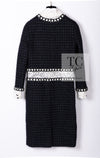 CHANEL 16PF Dark Navy Ivory Fantasy Tweed Lace Dress 34 36 シャネル ダーク ネイビー アイボリー ファンタジー ツイード レース ワンピース 即発