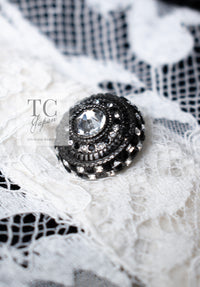 CHANEL 16PF Dark Navy Ivory Fantasy Tweed Lace Dress 34 36 シャネル ダーク ネイビー アイボリー ファンタジー ツイード レース ワンピース 即発