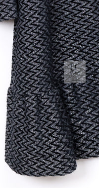 CHANEL 15A Gray Black Metallic Zipper Dress Coat 36 シャネル グレー ブラック メタリック ジッパー ツイード ワンピース コート 即発