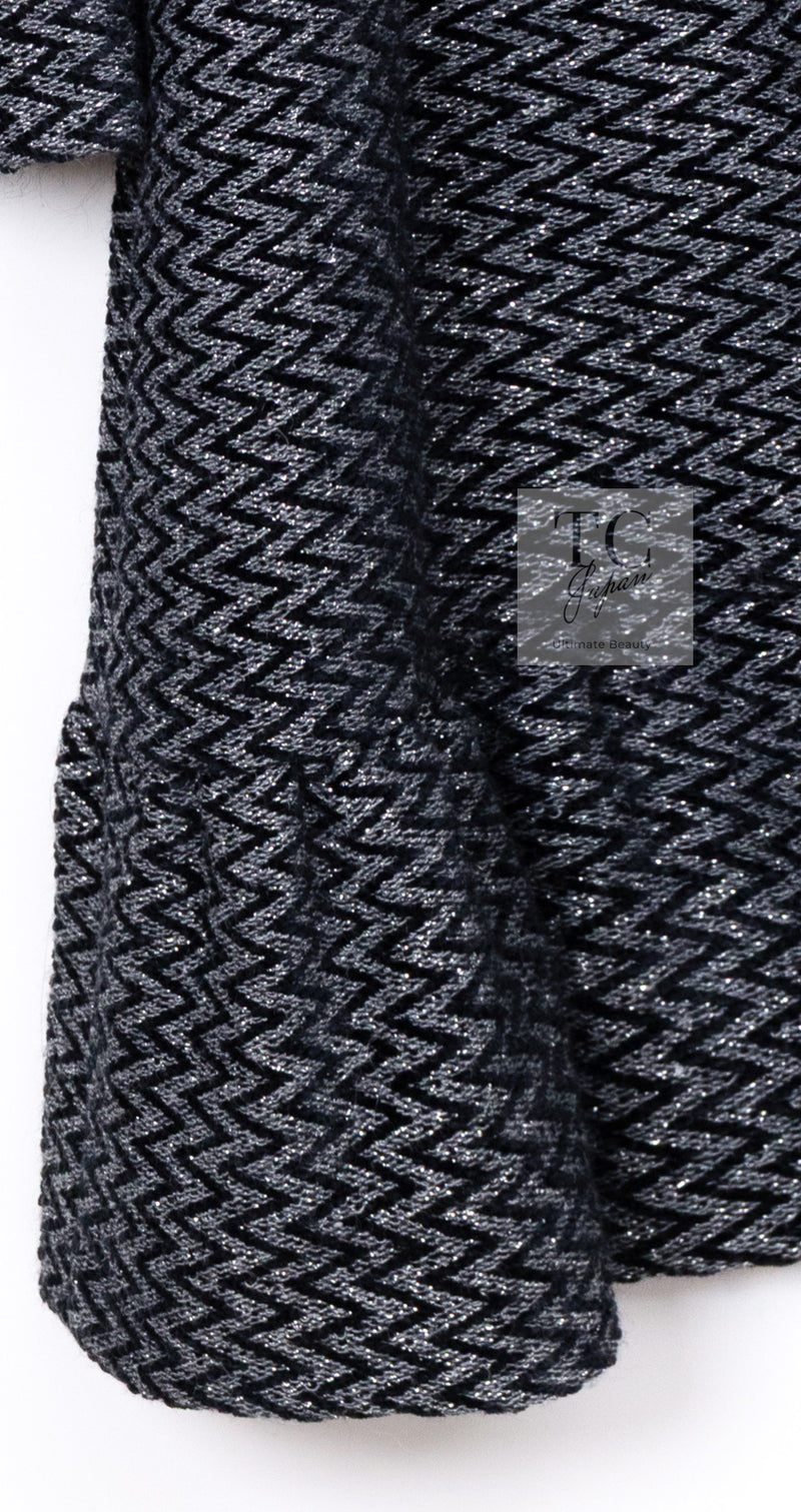 CHANEL 15A Gray Black Metallic Zipper Dress Coat 36 シャネル グレー ブラック メタリック ジッパー ツイード ワンピース コート 即発