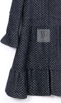 CHANEL 15A Gray Black Metallic Zipper Dress Coat 36 シャネル グレー ブラック メタリック ジッパー ツイード ワンピース コート 即発