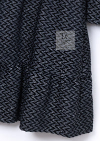 CHANEL 15A Gray Black Metallic Zipper Dress Coat 36 シャネル グレー ブラック メタリック ジッパー ツイード ワンピース コート 即発