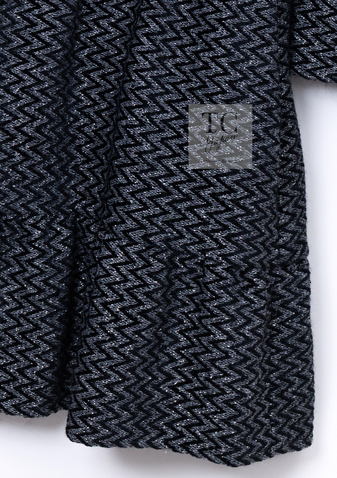CHANEL 15A Gray Black Metallic Zipper Dress Coat 36 シャネル グレー ブラック メタリック ジッパー ツイード ワンピース コート 即発