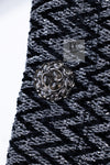 CHANEL 15A Gray Black Metallic Zipper Dress Coat 36 シャネル グレー ブラック メタリック ジッパー ツイード ワンピース コート 即発