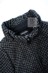 CHANEL 15A Gray Black Metallic Zipper Dress Coat 36 シャネル グレー ブラック メタリック ジッパー ツイード ワンピース コート 即発