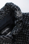 CHANEL 15A Gray Black Metallic Zipper Dress Coat 36 シャネル グレー ブラック メタリック ジッパー ツイード ワンピース コート 即発