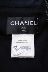 CHANEL 15A Gray Black Metallic Zipper Dress Coat 36 シャネル グレー ブラック メタリック ジッパー ツイード ワンピース コート 即発