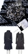 CHANEL 15A Gray Black Metallic Zipper Dress Coat 36 シャネル グレー ブラック メタリック ジッパー ツイード ワンピース コート 即発