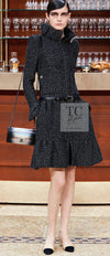 CHANEL 15A Gray Black Metallic Zipper Dress Coat 36 シャネル グレー ブラック メタリック ジッパー ツイード ワンピース コート 即発
