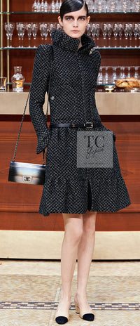 CHANEL 15A Gray Black Metallic Zipper Dress Coat 36 シャネル グレー ブラック メタリック ジッパー ツイード ワンピース コート 即発