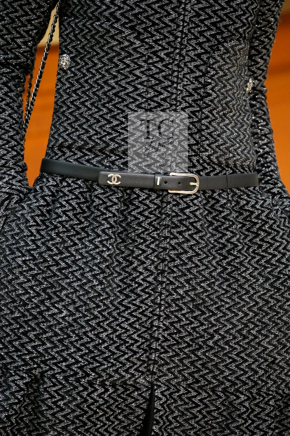 CHANEL 15A Gray Black Metallic Zipper Dress Coat 36 シャネル グレー ブラック メタリック ジッパー ツイード ワンピース コート 即発