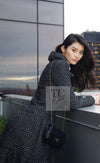 CHANEL 15A Gray Black Metallic Zipper Dress Coat 36 シャネル グレー ブラック メタリック ジッパー ツイード ワンピース コート 即発