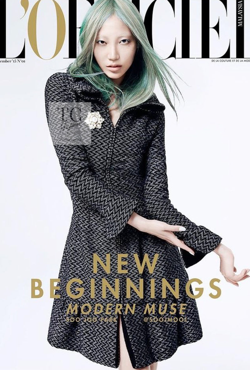 CHANEL 15A Gray Black Metallic Zipper Dress Coat 36 シャネル グレー ブラック メタリック ジッパー ツイード ワンピース コート 即発
