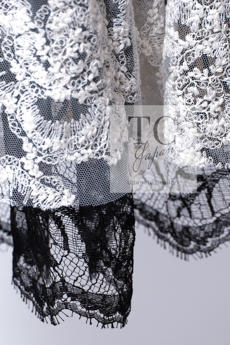 CHANEL 10S Ivory White Camellia Lace Party Strapless Dress 34 シャネル アイボリー ホワイト カメリア レース パーティー ワンピース ドレス 即発