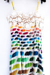 CHANEL 14S Rainbow Multicolor Silk 100% Dress 36 シャネル レインボー マルチカラー シルク 100% ワンピース 即発