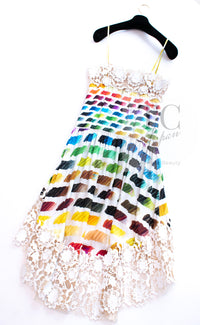 CHANEL 14S Rainbow Multicolor Silk 100% Dress 36 シャネル レインボー マルチカラー シルク 100% ワンピース 即発