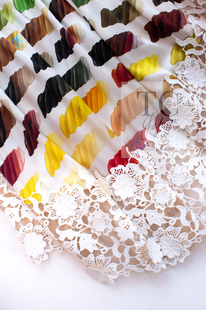 CHANEL 14S Rainbow Multicolor Silk 100% Dress 36 シャネル レインボー マルチカラー シルク 100% ワンピース 即発