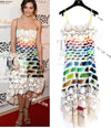 CHANEL 14S Rainbow Multicolor Silk 100% Dress 36 シャネル レインボー マルチカラー シルク 100% ワンピース 即発