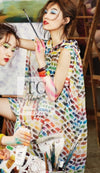CHANEL 14S Rainbow Multicolor Silk 100% Dress 36 シャネル レインボー マルチカラー シルク 100% ワンピース 即発