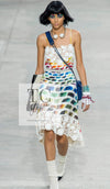 CHANEL 14S Rainbow Multicolor Silk 100% Dress 36 シャネル レインボー マルチカラー シルク 100% ワンピース 即発