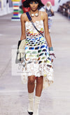 CHANEL 14S Rainbow Multicolor Silk 100% Dress 36 シャネル レインボー マルチカラー シルク 100% ワンピース 即発
