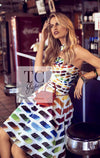 CHANEL 14S Rainbow Multicolor Silk 100% Dress 36 シャネル レインボー マルチカラー シルク 100% ワンピース 即発